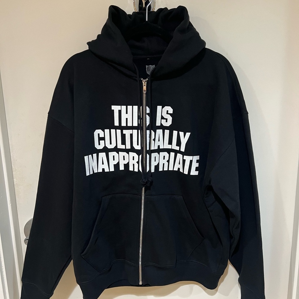 Clipse Exclusive Tour Merch: THIS IS CULTURALLY INAPPROPRIATE ZIP HOODIE Size M